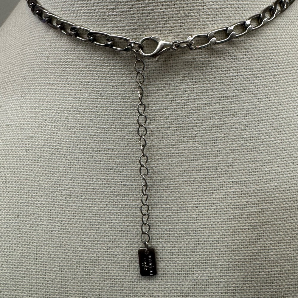 American Eagle Statement Silver-Tone Bib Necklace… - image 4